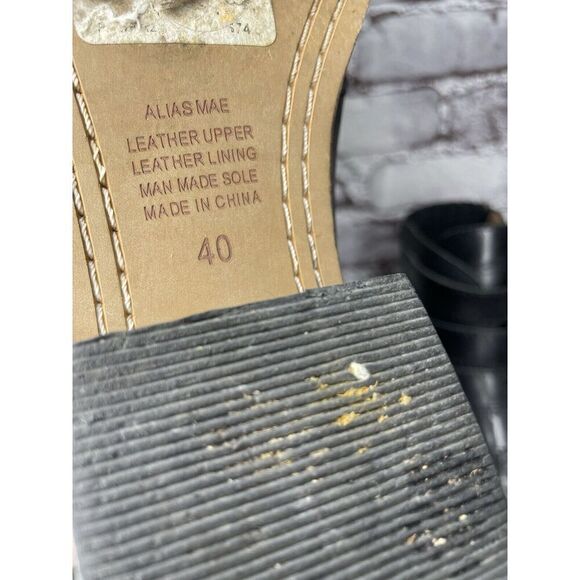 Alias Mae Black Leather Pointed Toe Buckle Straps Boots Women Sz 40EU/9.5M US - Picture 16 of 16